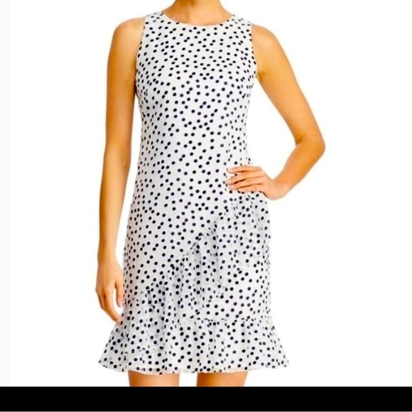 Ralph Lauren size 12, black and white polka dot ruffle dress - Picture 1 of 4